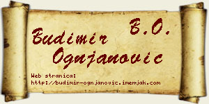 Budimir Ognjanović vizit kartica